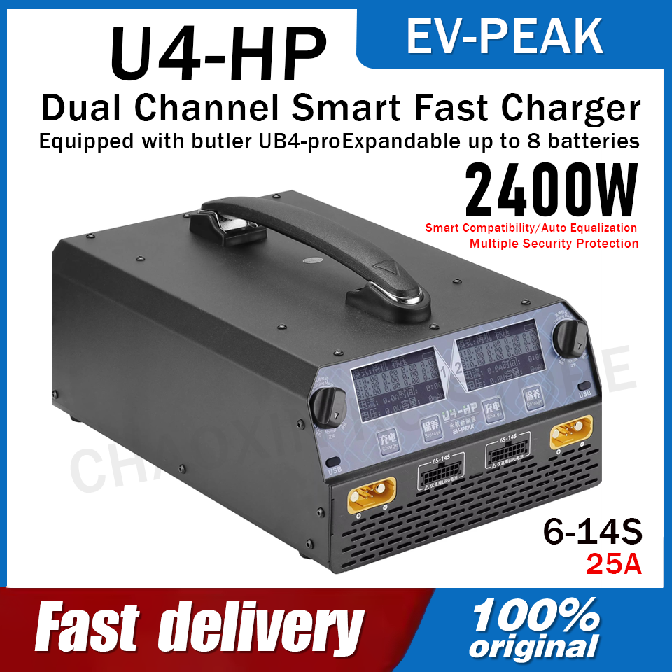 Drone Battery Charger - EV-PEAK U4-HP Çift Kanallı 2500W 25A